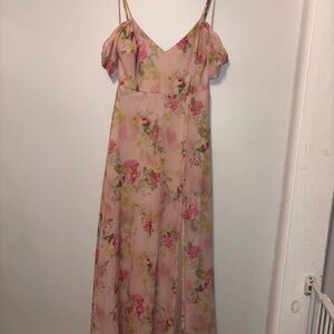 Floral Pink Off Shoulder Dress
